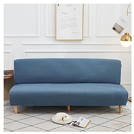 AMDXD Sofabezug, Einfarbig Sofa Stretchhusse Geeignet für 1/2/ 3/4 Sitzsofa und Ecksofa, in Polyester, Anti-Rutsch, Elastischer, Grau Blau, Mittel 160-190CM
