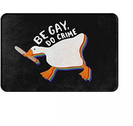 WZXKR Fußabtreter Küche Rutschfester Teppich Be Gay Do Crime Untitled Gans Wohnzimmermatte Willkommen Fußmatte Wohnkultur Teppich Fußmatten Innentürmatten Waschbare Fußmatten-40x60cm