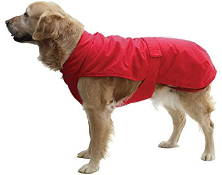 Fashion Dog Hunde-Regenmantel mit Fleecefutter - Rot - 36 cm