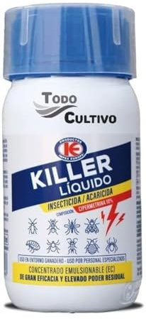 Insecticida concentrado cipermetrina 10% 250 ml. Insecicida piretrode de amplio espectro. Killer liquido