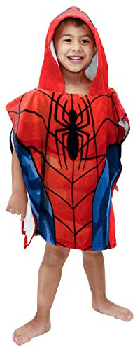 Jay Franco Marvel Avengers Spiderman Kapuzenponcho-Badetuch 56 cm x 56 cm Kinder Umziehrobe