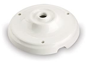AMARCORDS - Rosone in porcellana per lampade a sospensione coprifili in ceramica retrò con viti di fissaggio colore BIANCO