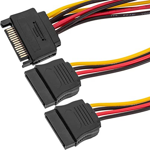 CableMarkt - Cable de alimentación multiplicador SATA Macho a 2X SATA Hembra 20 cm