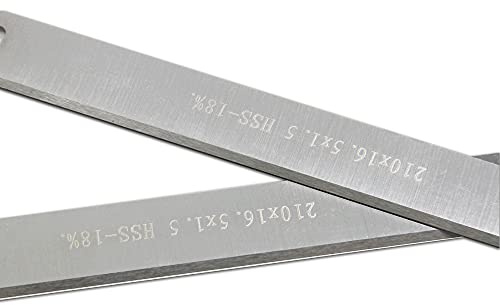 JWOO Lames de raboteuse HSS 210mm, 210x16.5x1.5mm, Couteau de raboteuse à Bois 8 , pièces d'outils électriques for Le Travail du Bois, 2 pièces (Color : 2PCS)
