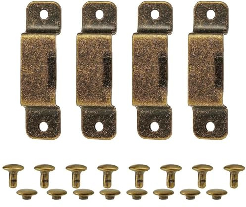 4 PCS Tape Measure Holder Clips, Tape Measures Holder Bench Belt Universal Tool Hanger Storage Dock Bronze Rivet Hook Set