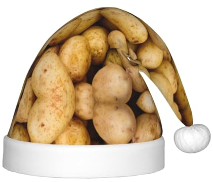 Garden Potatoes Festliche Kinder-Weihnachtsmannmütze – eine bequeme, bedruckte Weihnachtsmütze, ideal für Neujahr und festliche Feiertagsfeiern