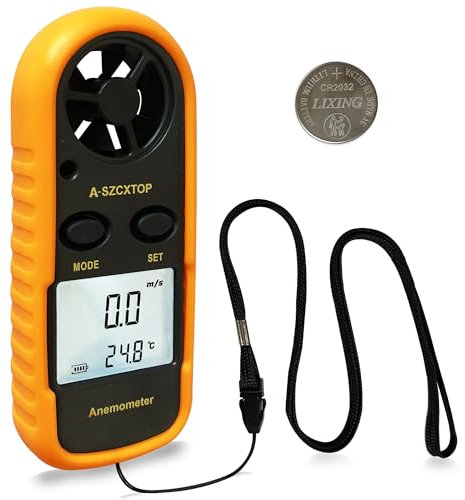 Digital LCD Anemometer Wind Speed Meter Air Flow Velocity Measurement Thermometer for Drone Windsurfing Kite Flying Sailing Surfing Fishing