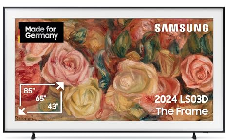 Samsung QLED 4K Fernseher The Frame 55 Zoll, Samsung TV mit mattem Display und austauschbarem Rahmen, Art Mode, Smart TV, GQ55LS03DAUXZG, Deutsches Modell [2024]
