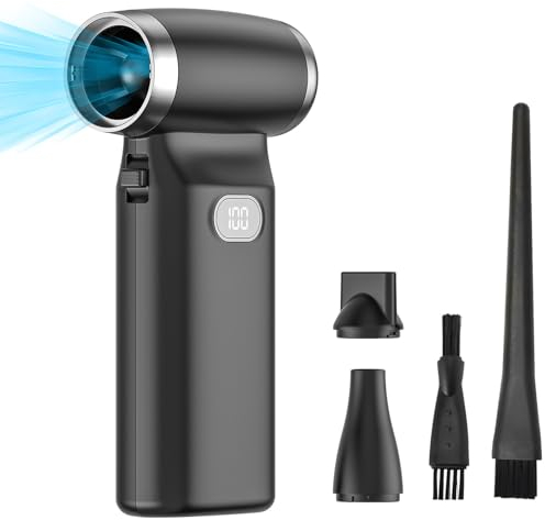 Elektrische Staubgebläse Druckluftspray, Druckluftspray, Hochgeschwindigkeits-Jet-Trockenstaubgebläse, PC-Reinigungsset für Laptops, Tastaturen, Autos (110.000RPM,6000mAH)