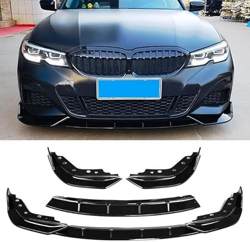 ZHOUFUDA Auto Frontspoiler Lippe Frontschürze Lippenspoiler für BMW 3Er G20 G28 2019 2020 2021, Frontstoßstange ABS Splitter Lip Spoiler Kinnschutz Lip Diffusor Splitter Body Kit