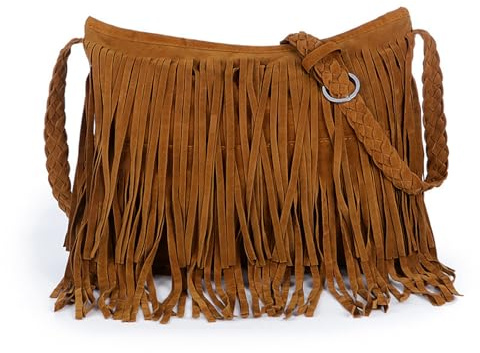 AdiStylinno Fringe Crossbody Handbag Damen, große Quasten Damen Umhängetaschen Multifunktionale Schultertasche mit gewebtem Schultergurt Wildleder Handtasche für tägliche Reisen