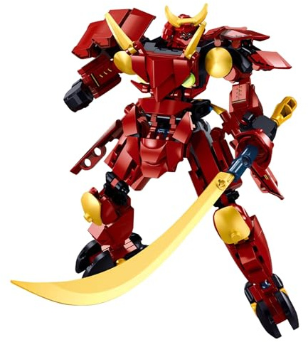 HIGH GODO Samurai Mech Warrior Model Building Sets, Robot with Long Swords and Openable Cockpits Building Blocks Toy Set, 236 Pieces Creative Gift for Adults Man Teens 14+