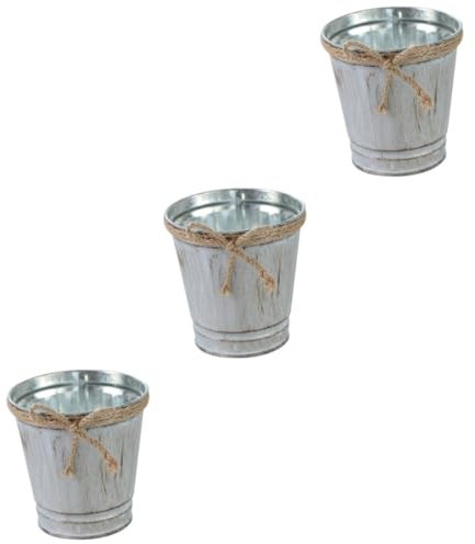 OFFSCH 3 Stücke Eisen Blume Vase Metall Pflanzer Für Home Balkon Garten Vintage Seil Design