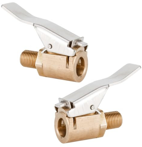 TEOZBLU 2 Stück 8mm Autoventil Hebelstecker Air Chuck, Auto Ventilstecker Luftpumpe Gewinde Düse Adapter Umwandlungskopf Clip für Reifenventile mit Ventilgewinde