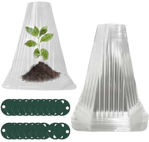 Wiseten 20 piezas de protección para plantas, sombrero para el sol para plantas, cubierta para plantas de lechuga para proteger contra pájaros, caracoles, heladas o condiciones meteorológicas