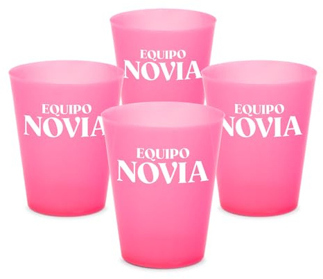 OH YEAH - 4 Vasos Cubata Ancho Reutilizables Rosa - 480 cc - Vasos Despedida de Soltera - Team Bride - PERSONALIZADO