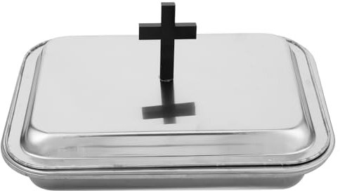 Mipcase Kommunionteller Aus Edelstahl Glasteller Für Zeremonien Weinbecher-essenstablett Aufbewahrungstablett Für Gottesdienste Taufparty-zubehör Altar-zubehör Dekoratives Tablett