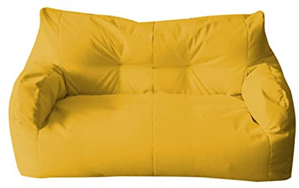 Sitzsack, Sessel, Pouf, Armlehne, Leinen, Pouf, Lazy Sofabezug, Heimdekoration, extra großer Pouf (ohne Füllmaterial), weiche Tasche, Gelb