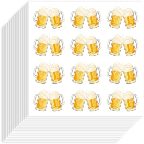 Hobbspring 240 Stück Bier Selbstklebende Aufkleber 2.54x1.83cm Selbstklebendes Papier Dekorative Aufkleber Wasserfest Bier Prost Planer Aufklebers Für Scrapbook Tagebücher Geschenktüten Dekor