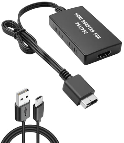 For PS2 To HDMI Adapter, Multifunctional Cable Adapter Converter, Interface Compatible for HDTV Cable Adapter for PS2, Adapter Video Converters Console Player Switch for TV Monitor Projector