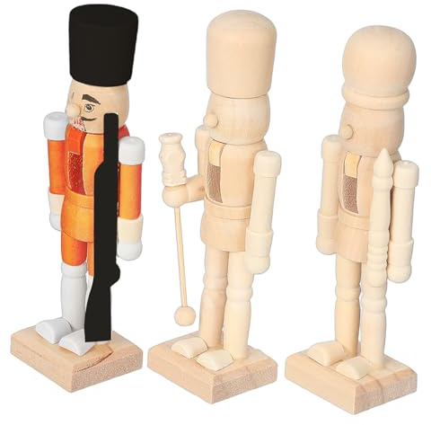 CONGARTENO 3pcs Wooden Nutcracker Soldier Puppet for Christmas Decorations Nutcracker Ornaments for Holiday Home Display Random Style