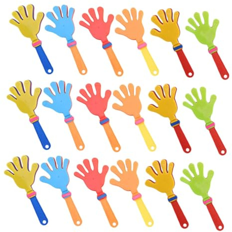 MAGICLULU 24 piezas Aplaudidores de Mano de Plástico Coloridos Ruidosos y Duraderos para Animar Eventos Deportivos y Fiestas Compactos y Fáciles de Transportar