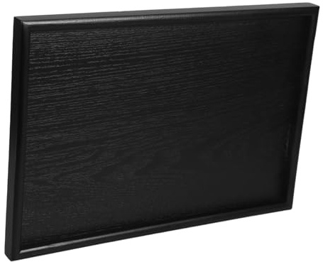 Alipis Plateau de Service Rectangulaire en Bois Foncé Rustique Dimensions 35x24 Cm Facile à Nettoyer, Polyvalent Cuisine et Table Basse