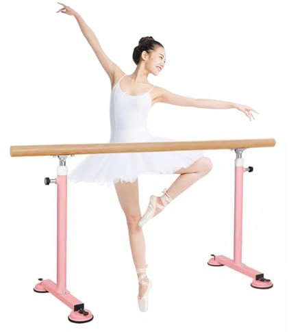 Barre de Ballet Portable Rose, réglable, autoportante, avec Ventouse, pour Le Fitness, la Danse et Les étirements à Domicile pour Adultes, 2,5 m (8,2 pi)