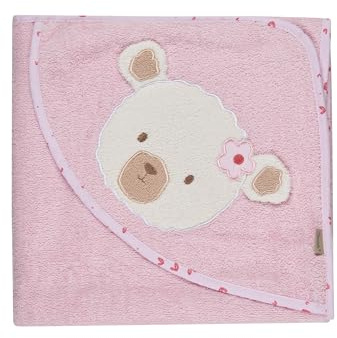 Sterntaler Kapuzenbadetuch Bär Betty, Baby-Badetuch mit Kapuze, saugfähige Baumwolle, süße 3D-Ohren, weich und pflegeleicht, 100×100×0,5 cm, rosa