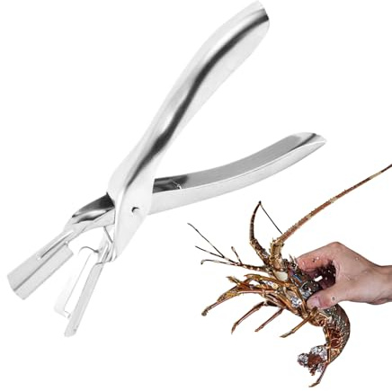 Tyinerc Pince à Homard et Coquillages - Acier inoxydable à fente large | Décortiqueur Crevettes Retire-Queue Homard - Pour Fruits de Mer Coquillage Facile Protection Ongles Maison Cuisine Restaurant