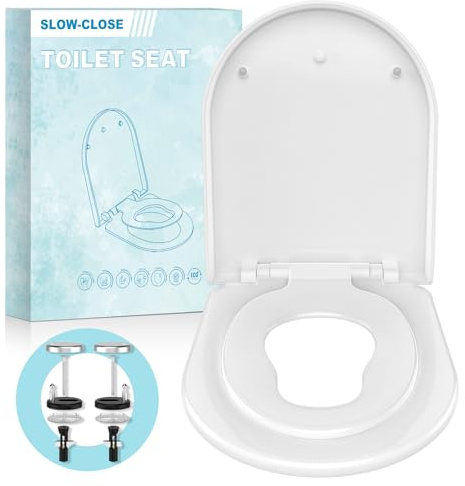 Abattant de WC familial avec siège enfant amovible, système d'abaissement automatique, charnière réglable, fonction de libération rapide/en forme de U PP pour enfants et adultes