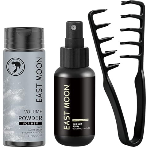 Polvos Texturizantes Pelo 40g,Spray de Sal Marina 100ml,Peine Texturizador | Polvos Texturizantes Pelo Hombre Spray,Spray para el Cabello con Sal Marina,Peine Texturizador,Textura Estable,Unisex