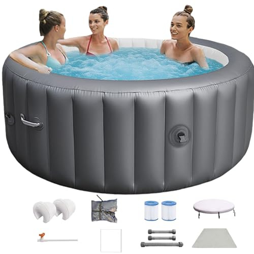 Inflatable Hot Tub - Portable Outdoor Spa for 2-3 People, Heats Up to 104°F, Ideal for Patio and Outdoor Areas