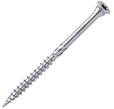 L-GoFix® MS 6 mm Ø Edelstahlschraube - Terrassenschrauben - befestigt alle Hölzer, auch Hart- und Thermohölzer auf Holz (6,0 x 120 mm - 100 Stück)