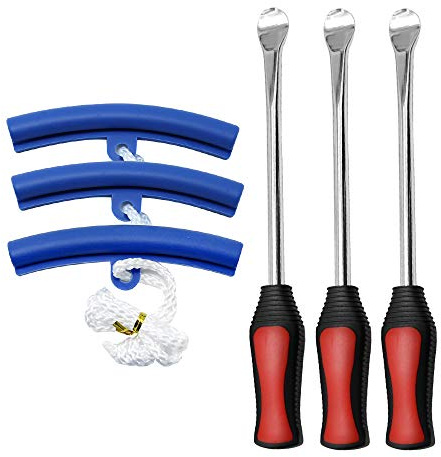 Outil démonte-pneu avec 3 protections de jante - Kit d'outils - Levier de pneu et cuillère pour moto et vélo
