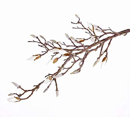 artplants.de Ramo di Magnolia Finta Anjuli, Crema, 105cm | Magnolia Artificiale - Fiori Artificiali