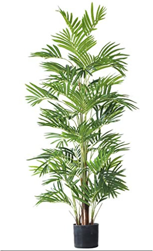 QHLOM Fake Plant 62.2 Fake Plants, Tall Indoor Artificial Plant, False Green Plants with Plastic Basin, Fake Green Plants for Home Decor Visual Focus