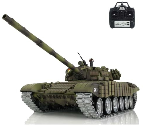 wheelfun HengLong T72 RC Kampfpanzer 1/16 RTR 7.0 Hauptplatine 3939 Armor Leerlaufrauchen Metallschienen Rad 360° Drehbarer Turm Infrarot Kampf Heben Barrel Licht Sound BB Schießen Airsoft Panzer