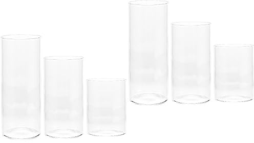 DOITOOL Set Di 6 Vasi Cilindrici In Vasi Cilindrici In Trasparente Per Centrotavola Portacandele In Uragano Per Candele A Colonna Vaso Galleggiante Per Candele Per