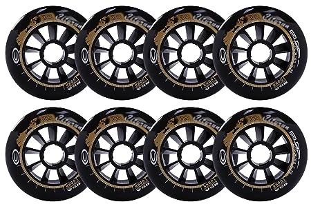 Inline-Skate-Räder mit 6/8er-Pack Inline-Skate-Räder, 85 A, 90 mm, 100 mm, 110 mm, Ersatzräder für Rollschuhe, Rollen für Rollschuhe im Innen- und Außenbereich, Gepäckräder, Stützräder, 8 Packungen,