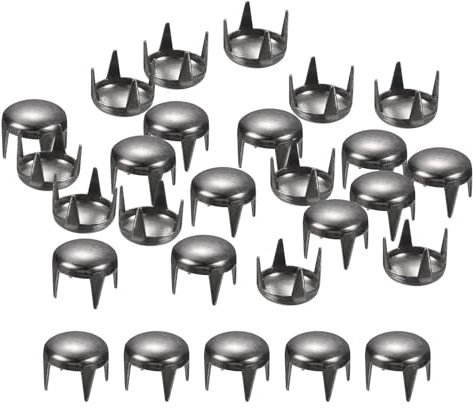 sourcing map 100 Stück 7mm Schwarze runde Kuppelnieten Metallkrsämtlichenperlen Nagelkopfnieten Spike Nieten Punk Rock DIY für Lederhandwerk Kleidungsgürtel Tasche Schuharmband Zubehör