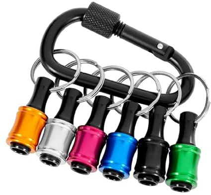 JOYVOX Hex Screwdriver Holder, 6 pc Set - 1/4 Inch Hex Shank for Organized Tool Storage, with Carabiner