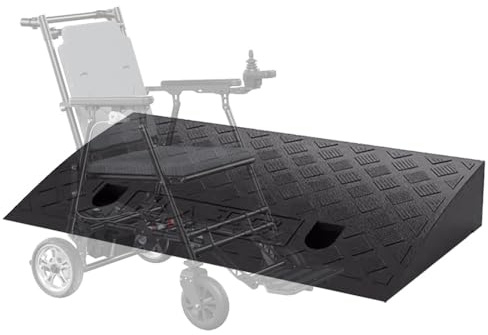 ILOOXI Rampa de borde de altura de 19 cm, rampa antideslizante para silla de ruedas, pasamanos de acceso para puerta, callejón, scooter, coche, bicicleta (negro, 7,5 Rise/19cm)