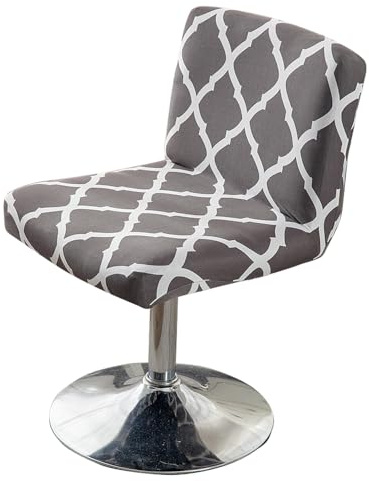 Meigeh Fundas para Sillas de Bar Fundas de Taburete Halto Cubierta de Taburete con Respaldo Bajo Funda de Silla de Comedor Elástico 6 Piezas Gris Claro