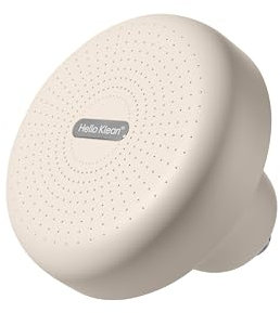 Hello Klean Rain Shower Head in Beige - Filters Unwanted Metals, Chlorine & Impurities Found in Water - Improves Quality of Skin & Hair - Quick & Easy to Install