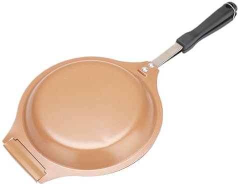 Kalastussaari Double Sided Pan,Pancake Maker,Nonstick Copper Easy to Flip Pan with Ergonomic Handle,Gold Omelette Frying Pan for Fluffy Pancakes, Omelets, Frittatas & More