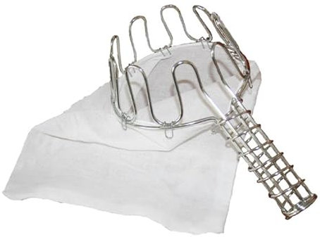 Neustanlo | Obstpflücker Komfort | Drahtteile verzinkt | Ø 130 mm | Leinensack Beutel | Apfelpflücker | Erntehelfer | Obstsammler