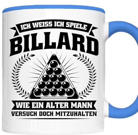 Billard Tasse | ich weiss ich spiele Billard | Billard Geschenk Billardstock Tasse Billard Kaffeebecher lustig