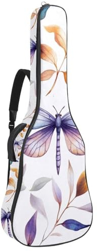 Tasche für Akustikgitarre in voller Größe, 1 cm dicke Polsterung, wasserdicht, 101,6 cm, 104,7 cm, 106,7 cm, buntes Katzenmotiv mit Brille, Mehrfarbig 06, 42.9x16.9x4.7 in, Lässiger Tagesrucksack