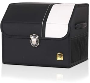 LDKH Auto Kofferraum Organizer für XPENG Xiaopeng P7 P7i G3 G6 G9 N5 BETA 2021 2022 2023, Wasserdicht Faltbar Kofferraum-Tasche mit Deckel, Auto PU-Leder Faltbox, Aufbewahrungskorb mit Fächern